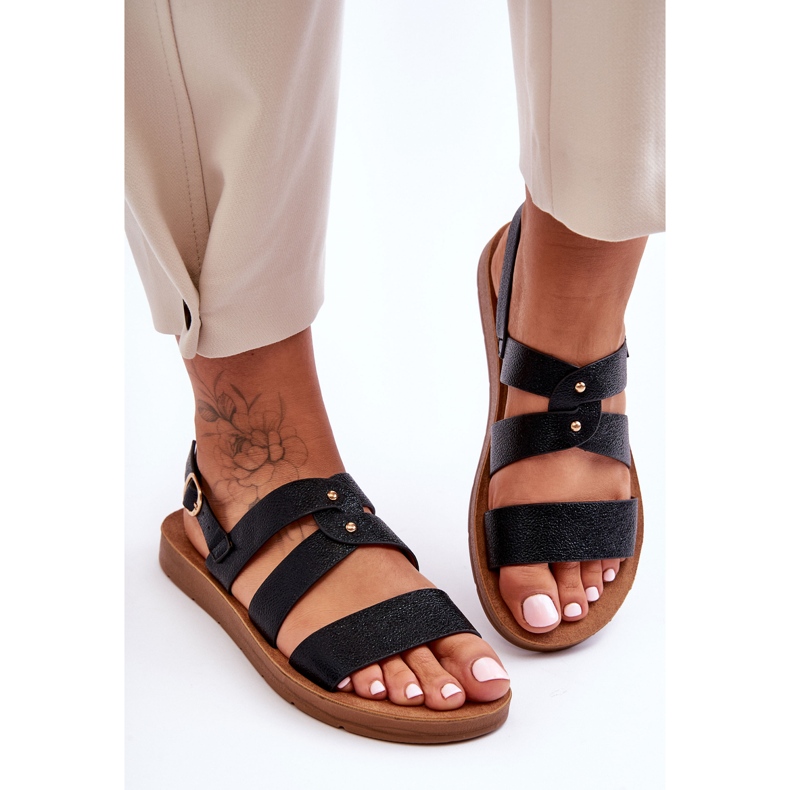 PG1 Sandálias femininas pretas Catalia brilhantes preto 2