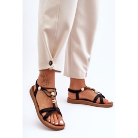 PG1 Sandálias femininas com glitter preto midol 2