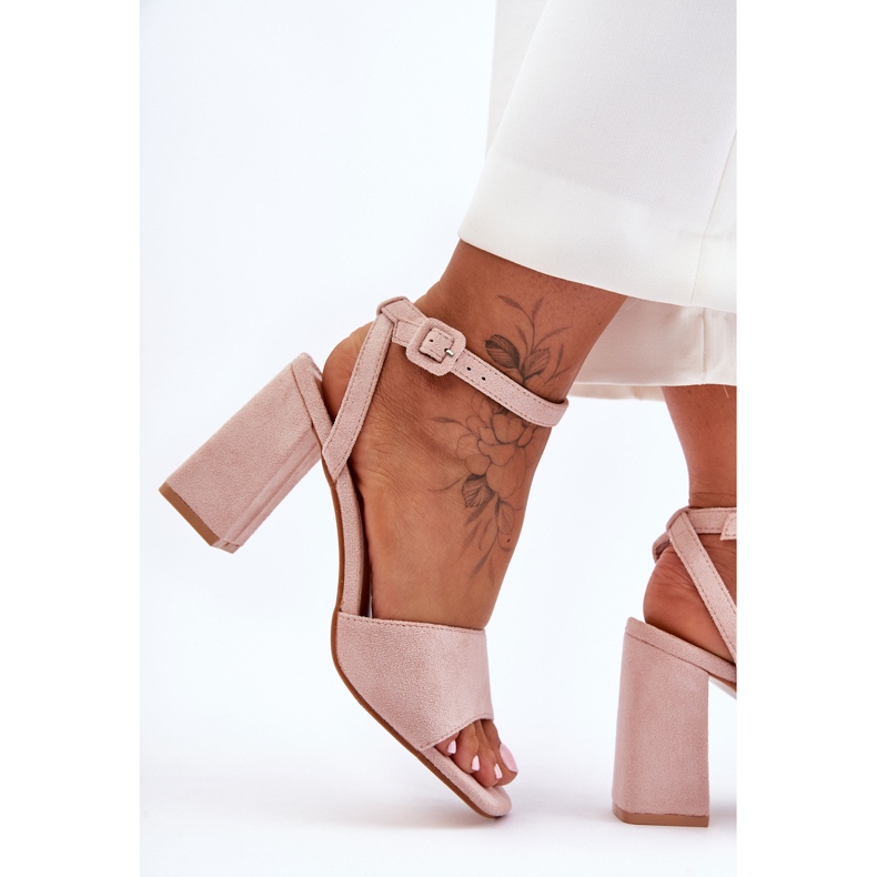 Sandálias Nude Harriet Camurça Salto Alto rosa 2