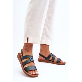 PG1 Sandálias Femininas Brilhantes Verde Escuro Catalia 1