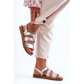 PG1 Sandálias femininas com glitter prata Catalia 2