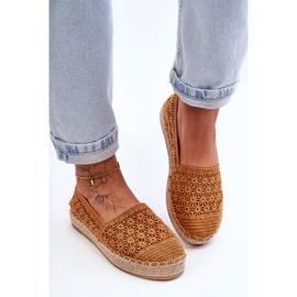 PG1 Alpercatas femininas Camel One Lover Openwork marrom 1