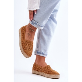 PG1 Alpercatas femininas Camel One Lover Openwork castanho 2