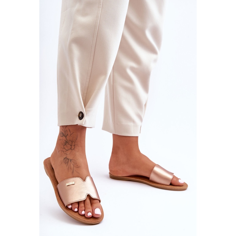 Salto Baixo Confortável Feminino Rosa Dourado Coraline 1