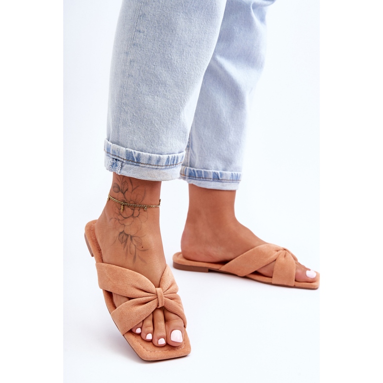 Chinelos femininos laranja baunilha Sky Velour 1