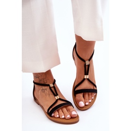 PG1 Sandália feminina plana com zíper preta Jullie preto 2 PG1 Sandália feminina plana com zíper preta Jullie preto 2