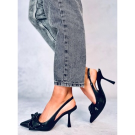 Sapatos de salto aberto Deluna Black preto 2