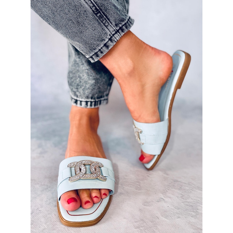 Slides de zircônia cúbica Mille Blue azul 1