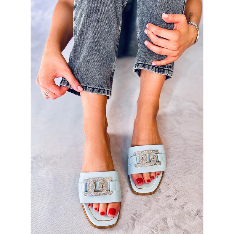 Slides de zircônia cúbica Mille Blue azul 2