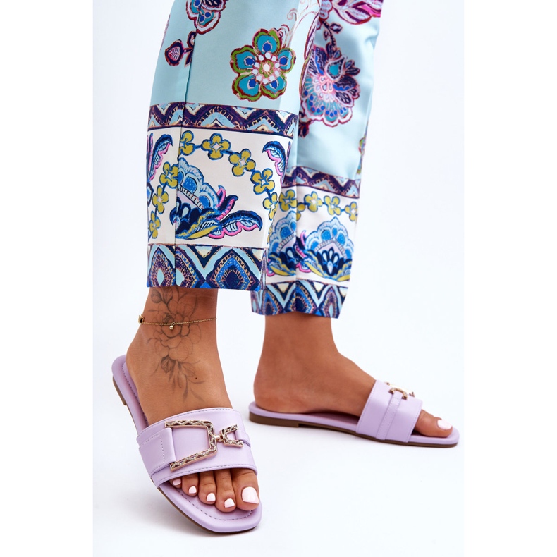 Chinelos clássicos femininos com roxo embelezado impressionante tolet 1