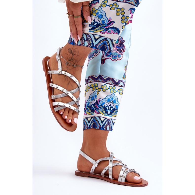 Sandálias Femininas Prata Alemona 2