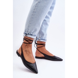 PG1 Sabrinas femininas com cadarço pretas Lilly Ann preto 1