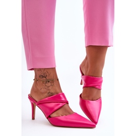 Chinelos de couro fúcsia Aveline rosa 1