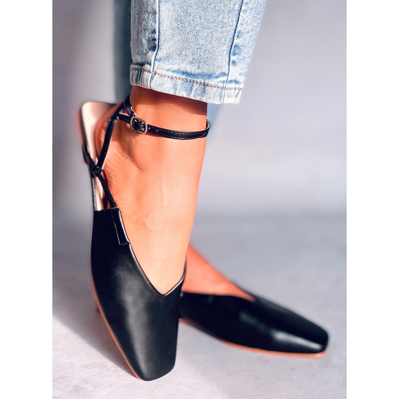 Sabrinas de salto aberto de Gianna Black preto 1