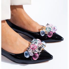 Sapatilhas femininas Shelovet com salto baixo preto 1