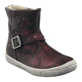 American Club Botas de inverno, botas cor de vinho com zíper americano vermelho 1