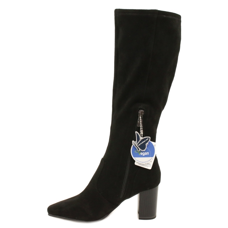 Botas elásticas pretas femininas Caprice 9-25520-41 044 botas pretas de cano alto preto 1