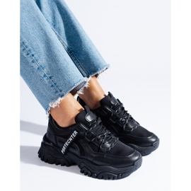 Seastar Ténis Shelovet pretos de mulher com sola grossa 1