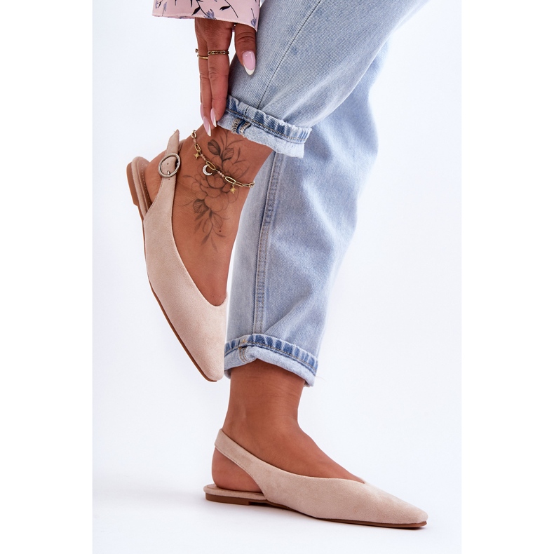 PS1 Sabrinas femininas de camurça bege Kenra 2