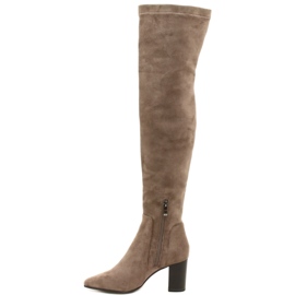 Botas elásticas taupe femininas Caprice 9-25521-41 355 botas bege acima do joelho 1