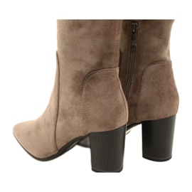 Botas elásticas taupe femininas Caprice 9-25521-41 355 botas bege acima do joelho 3