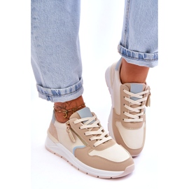 PA1 Calçados esportivos femininos com zíper bege Larisa 3