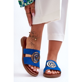 Chinelos da moda com decoração espelhada Blue Deep Breath azul 2 Chinelos da moda com decoração espelhada Blue Deep Breath azul 2