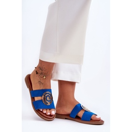 Chinelos da moda com decoração espelhada Blue Deep Breath azul 1 Chinelos da moda com decoração espelhada Blue Deep Breath azul 1