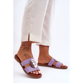 Chinelos da moda com decoração de espelho roxo profundo 2