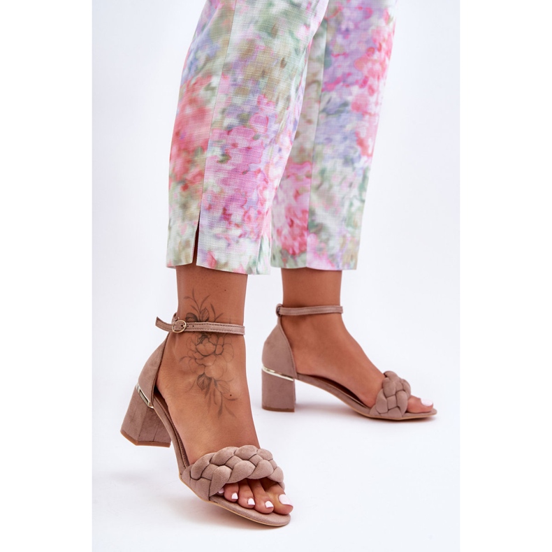 PS1 Sandália trançada de camurça Essenza bege escuro 1