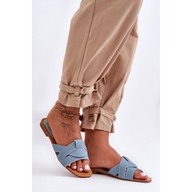 Chinelos femininos de tecido azul claro Aversa 1 Chinelos femininos de tecido azul claro Aversa 1