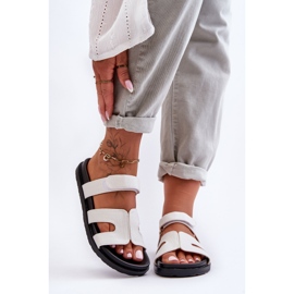 Chinelos femininos de pano com velcro branco Jose 2 Chinelos femininos de pano com velcro branco Jose 2