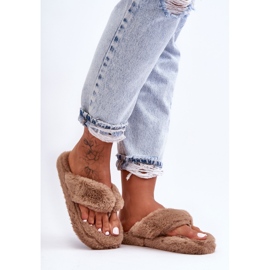 Chinelos Femininos de Pele Chinelos Castanhos Elma marrom 1