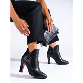 Botas femininas clássicas Shelovet pretas com salto alto preto 1