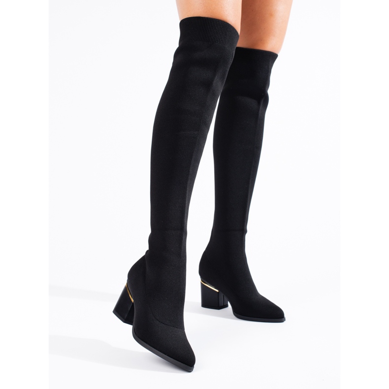 Meia-calça Shelovet têxtil feminina preta preto 2