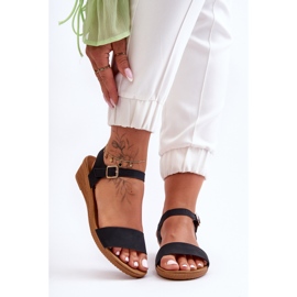 Sandálias Clássicas de Cunha Baixa Arya Preta preto 1