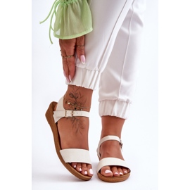 Sandália branca clássica Arya de cunha baixa branco 2