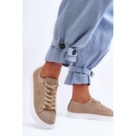 PE1 Tênis Feminino com Cadarço Bege Etna 2