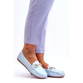 Mocassim clássico de couro azul claro Verona 4