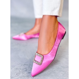 Bailarinas elegantes com pedras Lorella Fushia rosa 2 Bailarinas elegantes com pedras Lorella Fushia rosa 2