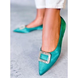 Bailarinas elegantes com pedras Lorella Green verde 1 Bailarinas elegantes com pedras Lorella Green verde 1