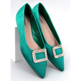 Bailarinas elegantes com pedras Lorella Green verde 2