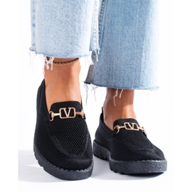 Mocassins têxteis de mulher Shelovet preto 1