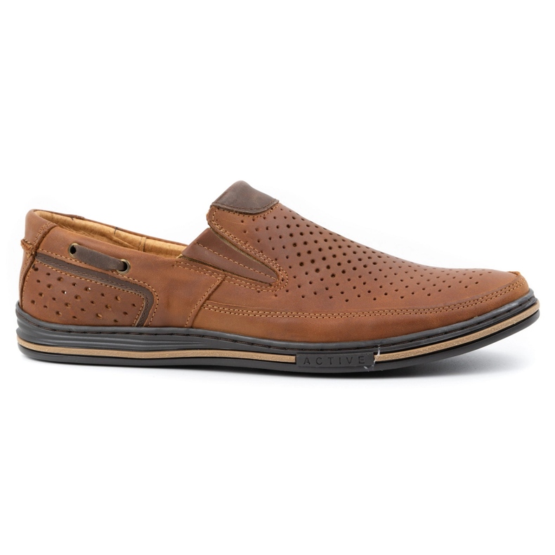 Polbut Sapatos de couro masculino 09 para camelo de verão laranja 1