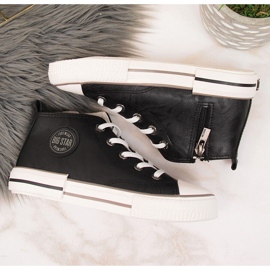 Tênis infantil couro ecológico preto Big Star II374003 2