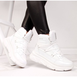 Botas de neve femininas na plataforma branca Big Star II274463 branco 1