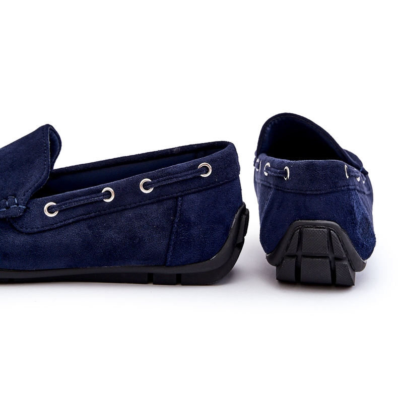 Mocassins masculinos de camurça slip-on, azul marinho 5
