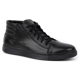 KENT 304 Sapatos Casuais Masculinos Pretos 1