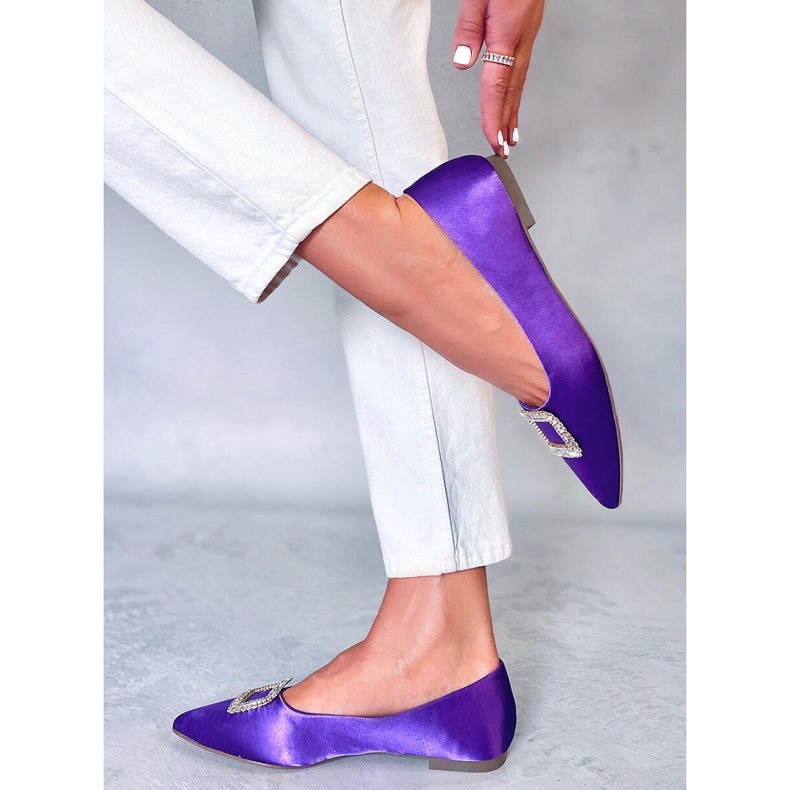 Bailarinas elegantes com pedras Lorella Purple tolet 2