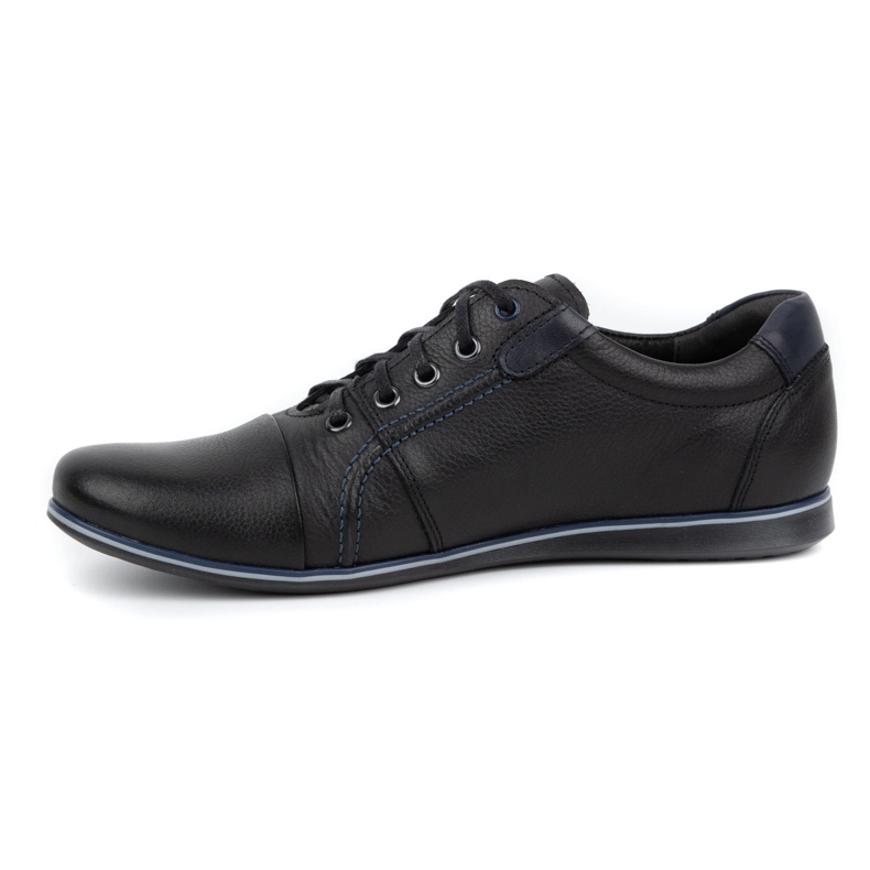 Kampol Sapatos casuais de couro masculino 39 / 5KAM preto 1
